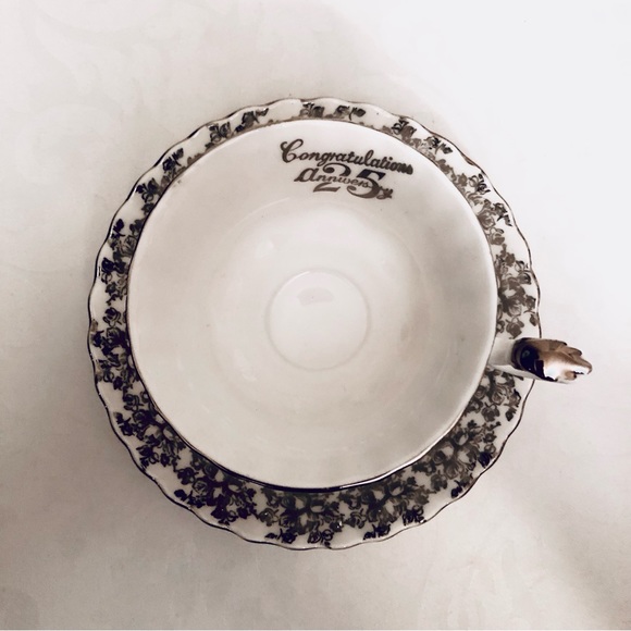 Royal Albert “Congratulations 25 Anniversary”Tea Cup and Saucer Set England 🆕 - Picture 5 of 14